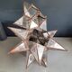 Metal and mercury glass star pendant lamp - 18 branches