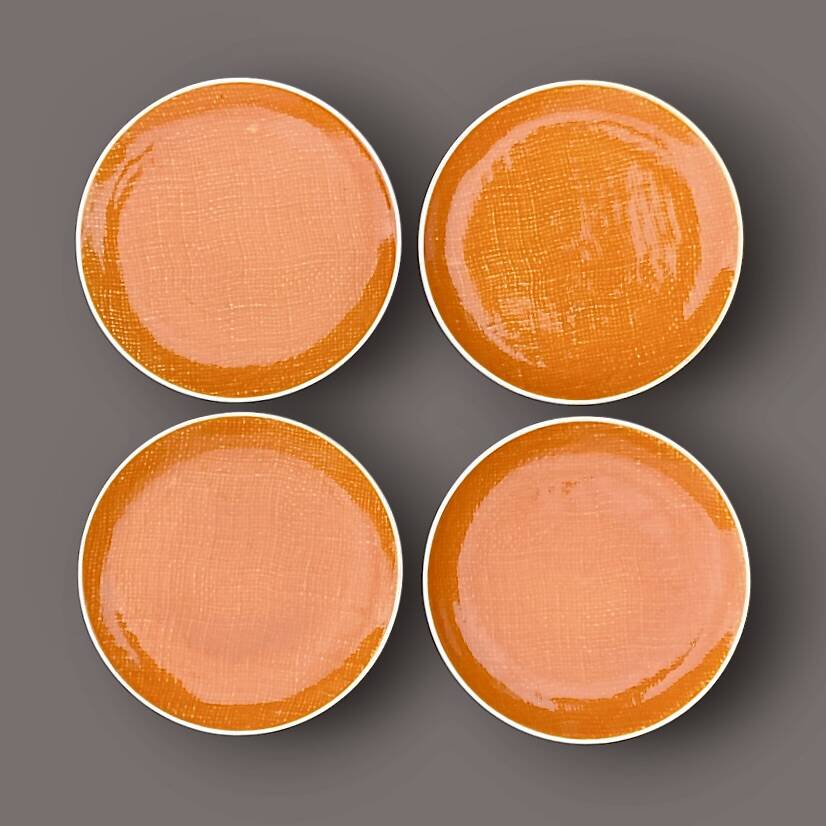 Set of 8 vintage Salins plates – Deauville Corail model