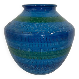 Vase Aldo Londi en rimini blu pour Bitossi