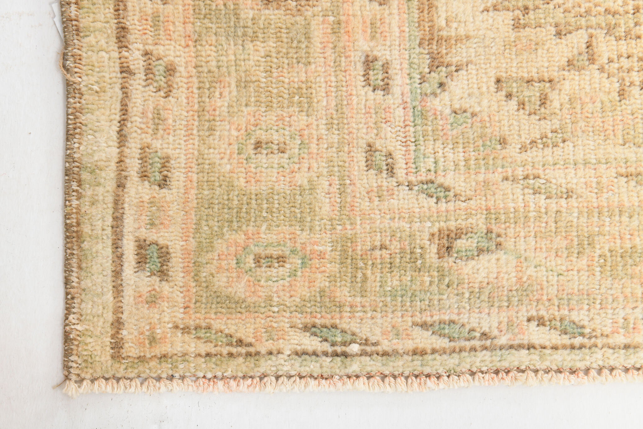 6x8 Handmade Beige Tones Wool Vintage Rug 260x194Cm