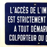 Vintage building entry enamelled plate