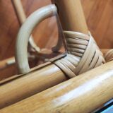 Vintage nesting table in light rattan