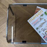 Table basse en verre fumé des années 70