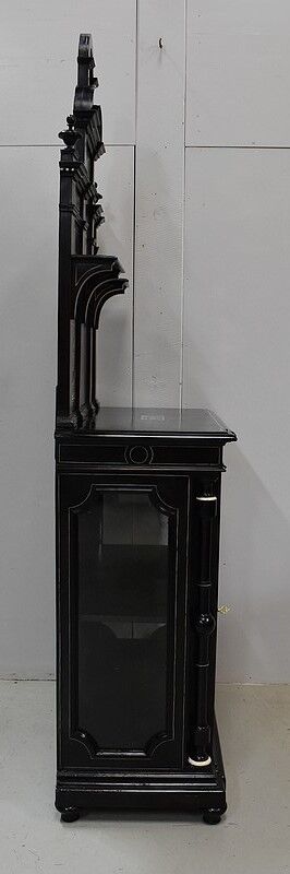 Ceremonial showcase in blackened pearwood, Napoleon III period - 1850