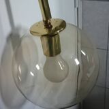 Transparent smoked globe hanging lamp