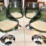 1960s Roche-Bobois set table + glass + 4 chairs, Tulip feet