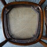 Fake pair of Kohn and Turpe tanned bistro chairs, circa 1900,