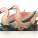 Vintage wall coat rack - Carved wood duck patterns - 1900