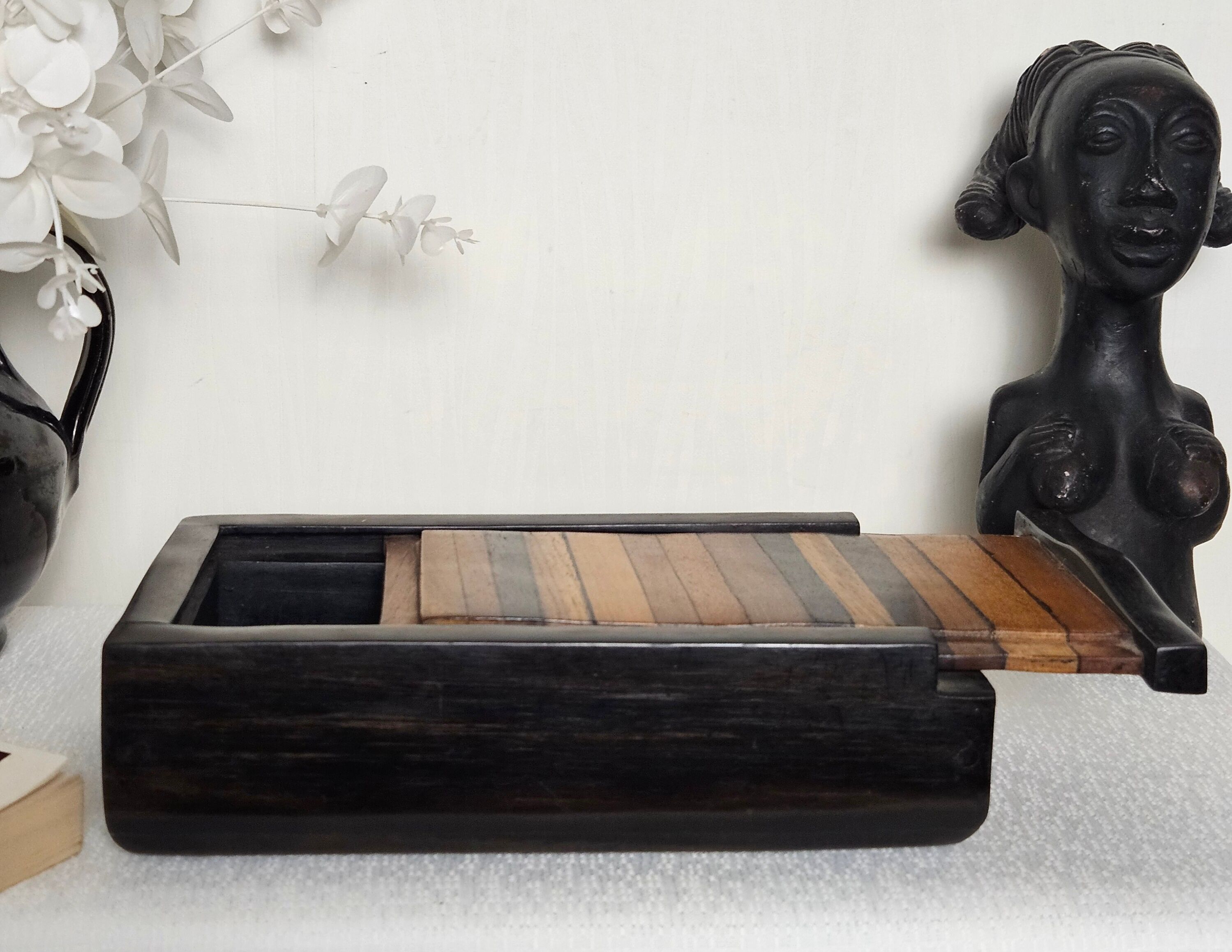Coffret en ébène de macassar artisanal