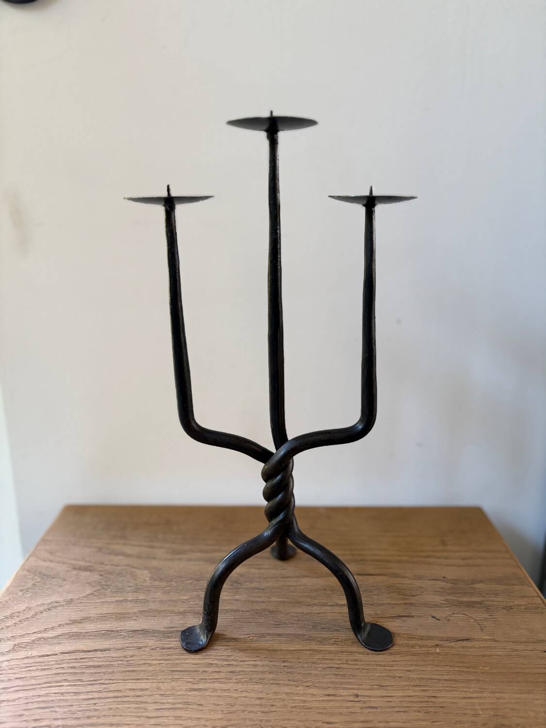 Antique wrought iron candlestick