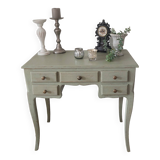 Console en merisier style Louis XV couleur vert lichen