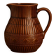 Superb vintage Digoin Sarreguemines jug in brown glazed ceramic.