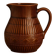 Superb vintage Digoin Sarreguemines jug in brown glazed ceramic.