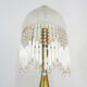Table lamp, bedside lamp, globe with floral motifs and glass beads. Year 60 70