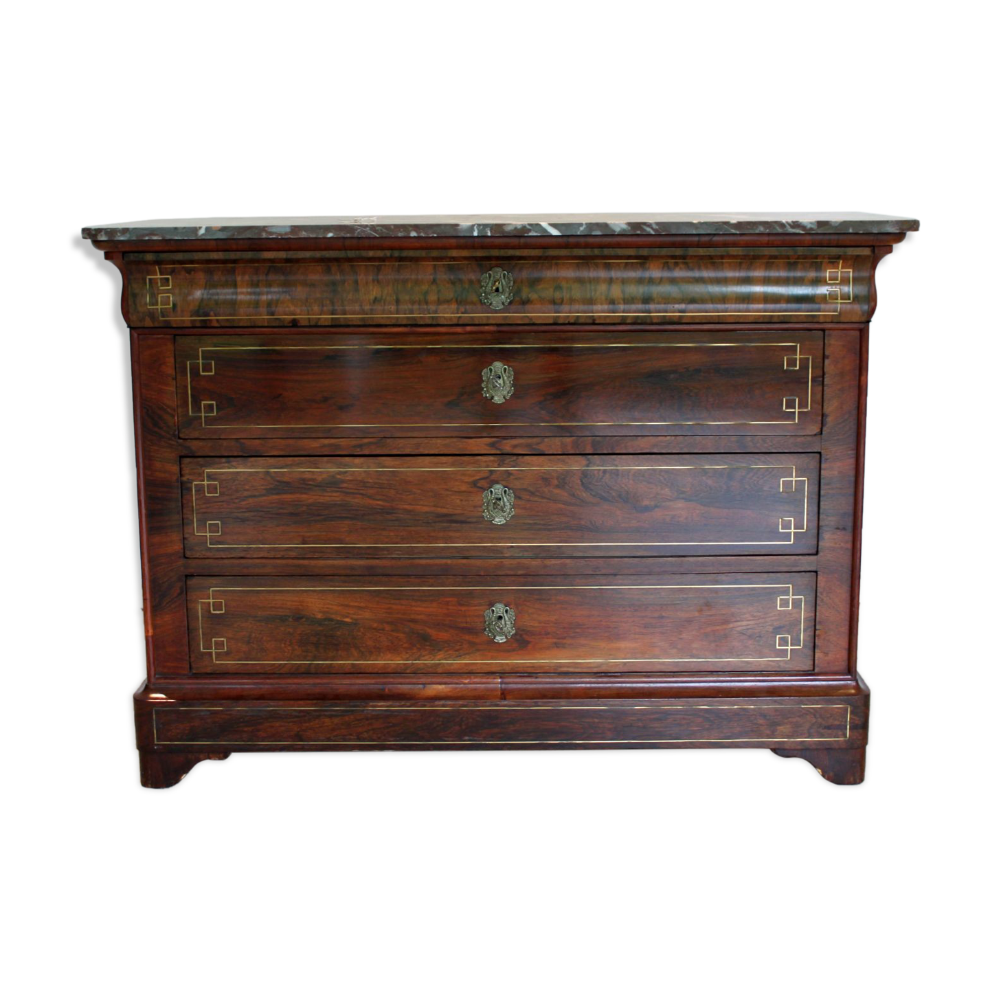 Parisian chest of drawers in mahogany, Charles X style, nineteenth.