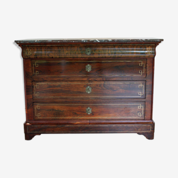 Parisian chest of drawers in mahogany, Charles X style, nineteenth.