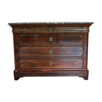 Parisian chest of drawers in mahogany, Charles X style, nineteenth.