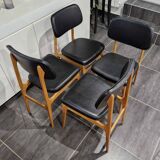 Series of 4 Scandinavian chairs, 1970s