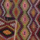 Turkish Kilim Yuruk Vintage 165x275 cm Geometric Pink Green Yellow