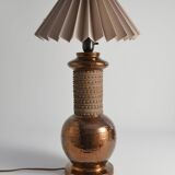Mid-century Modern Copper-hued Ceramic Table Lamp by Bitossi for Bergboms, 1970s