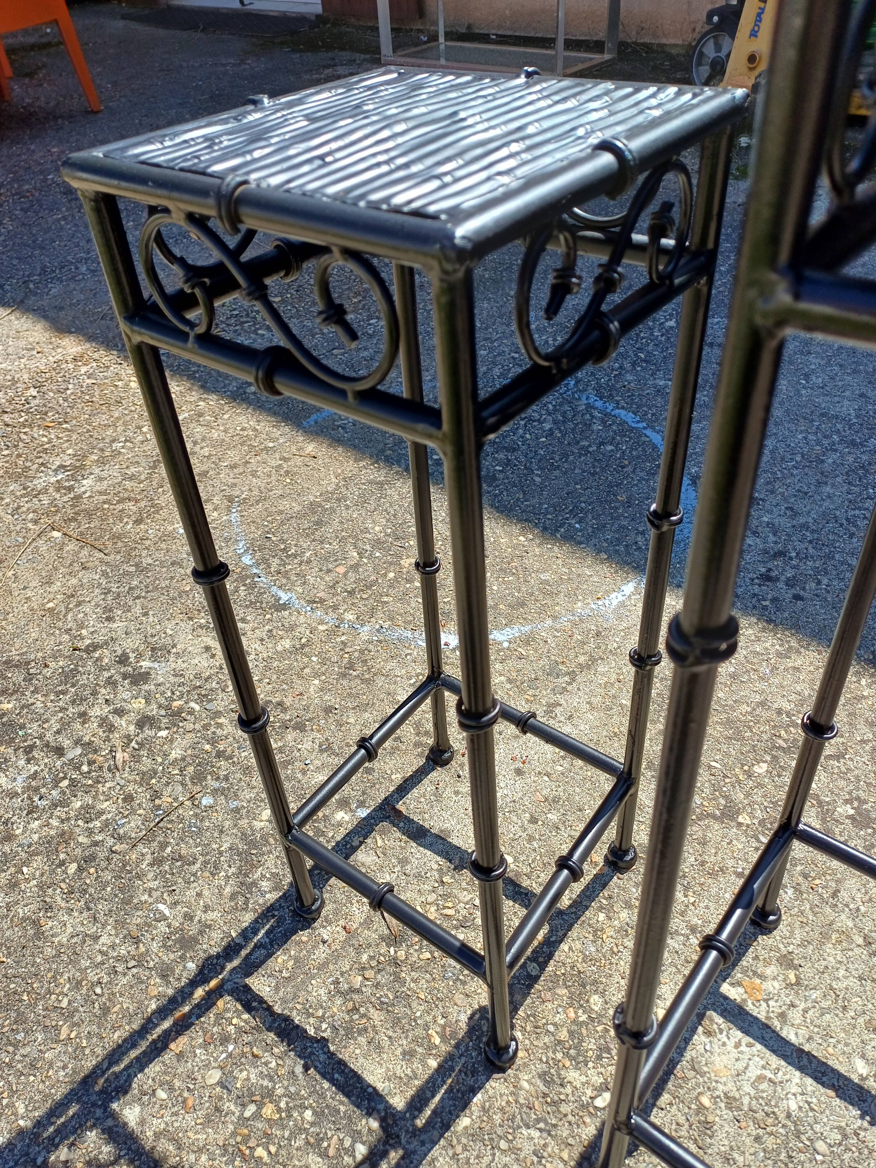 2 Black Wrought Iron Saddles