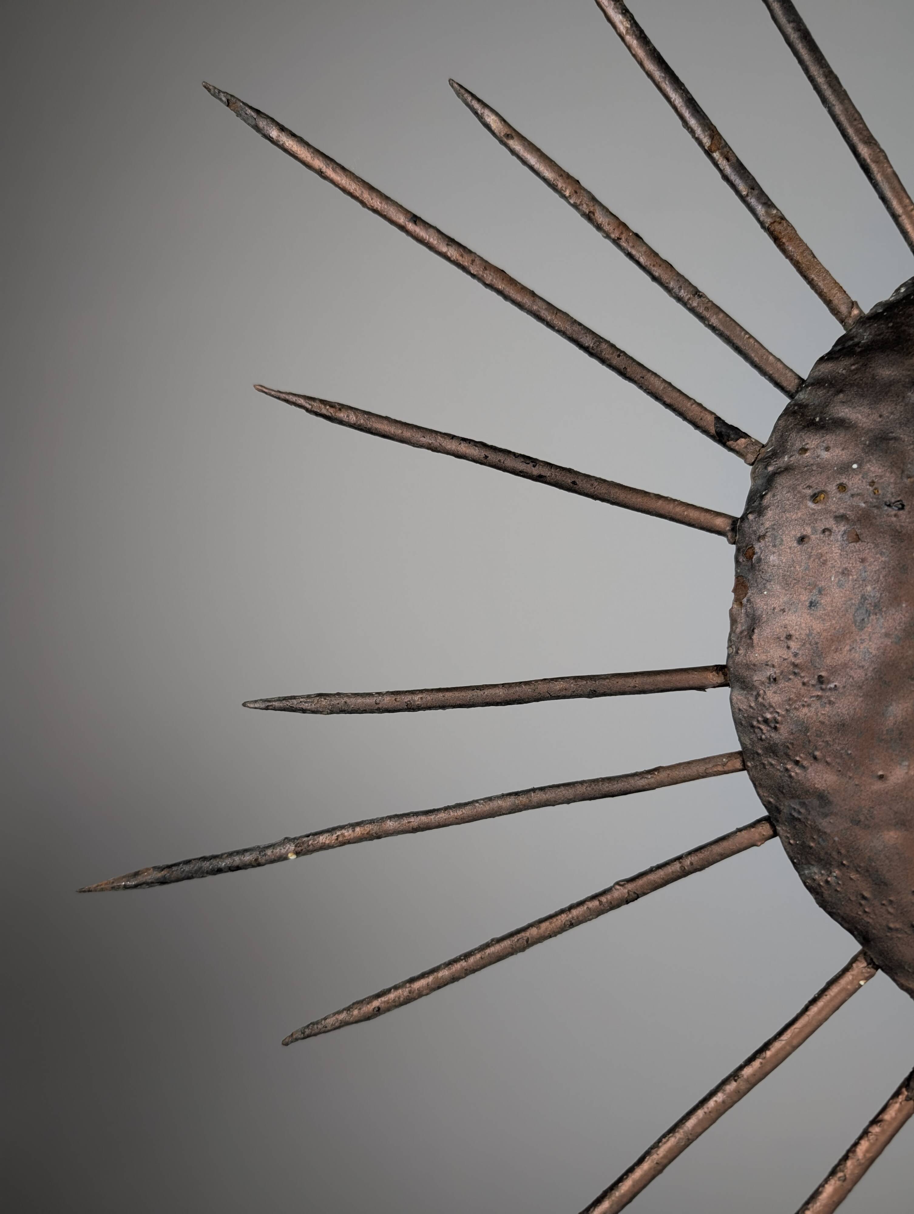 Sunburst Ceiling Lamp in Iron, 1950s