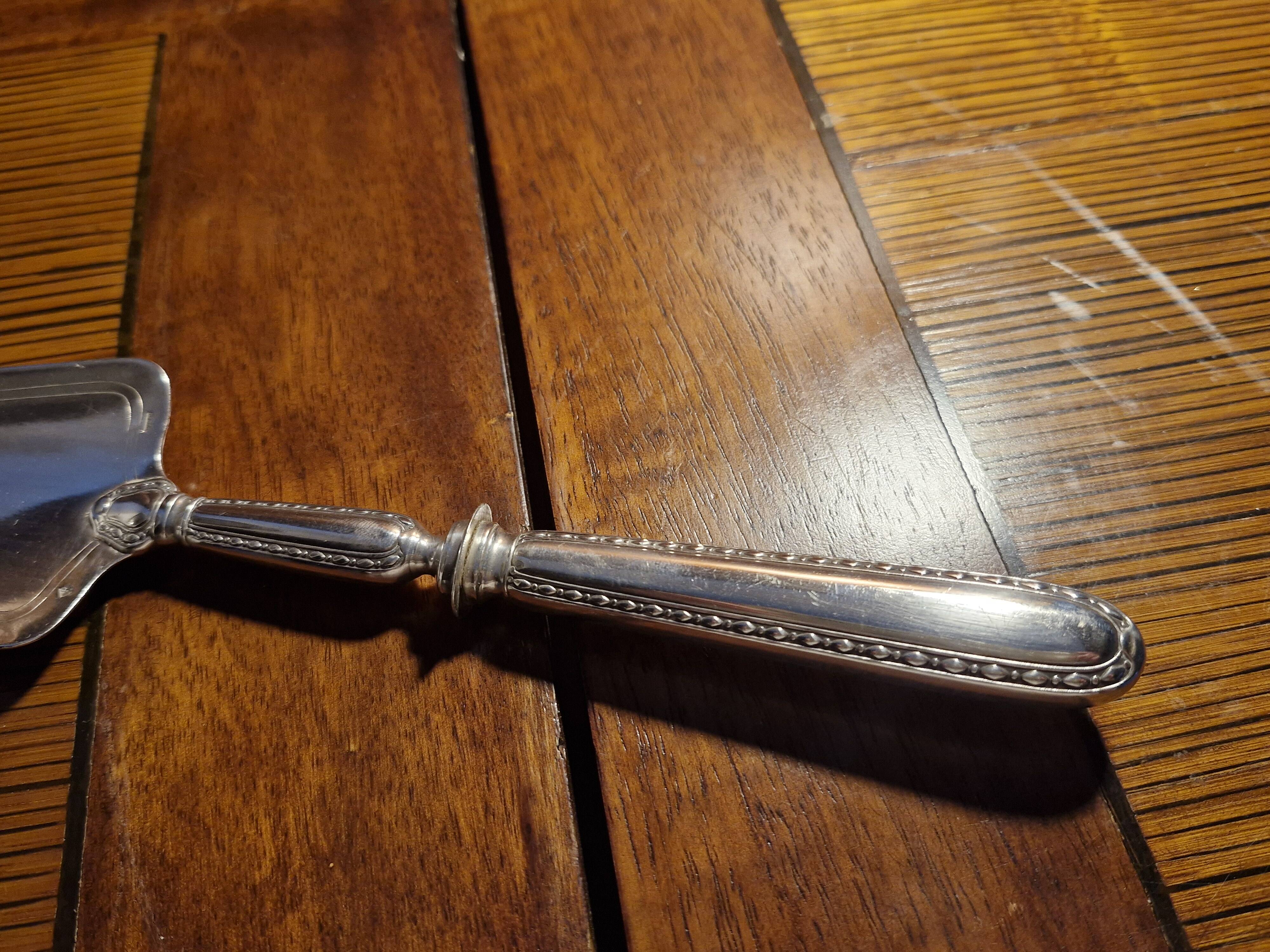 Old silver plated metal pie/cake server - Argental 2 hallmarks