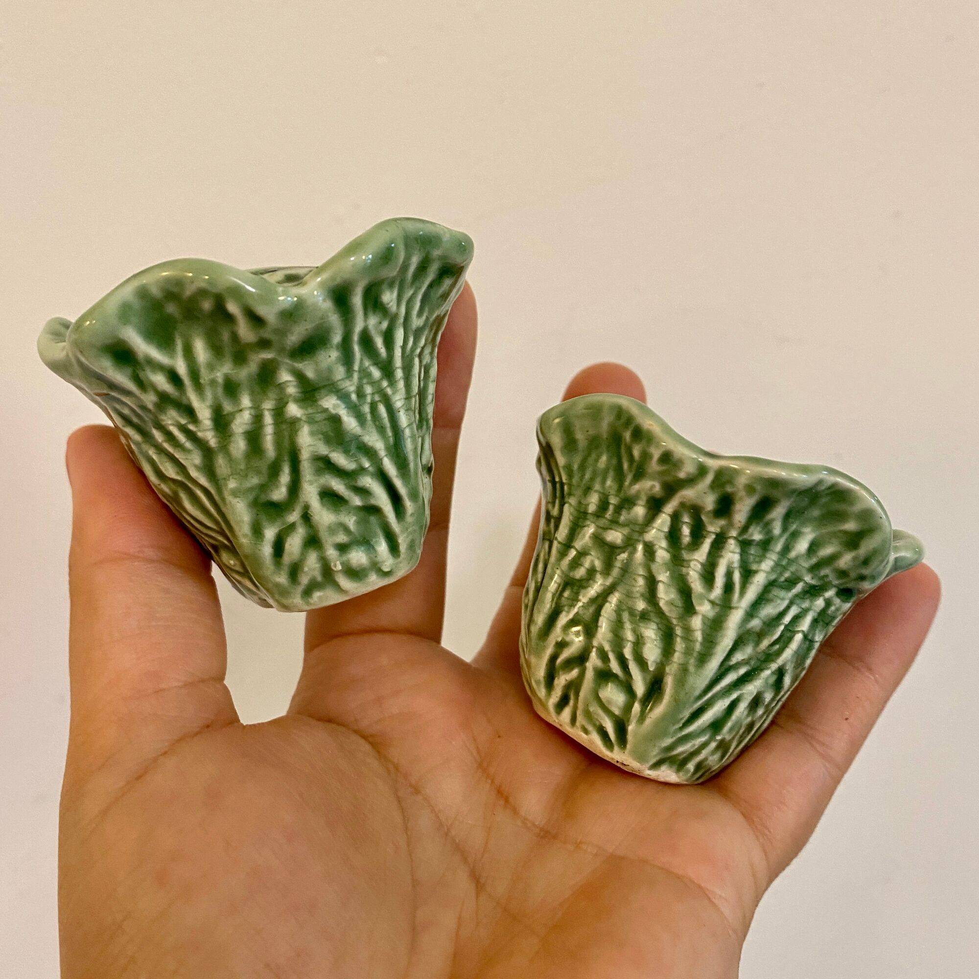 Set of 3 vintage pieces of serving cabbage, salt-pepper, mustard and ravier