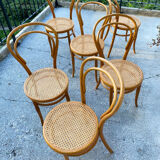 6 curved wooden chairs Thonet