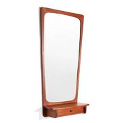 Danish mid-century design mirror with teak frame