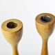 Pair of teak candle holders