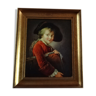 Painting the editions braun 1969 " drouais the young student 32.5 x 37 cm