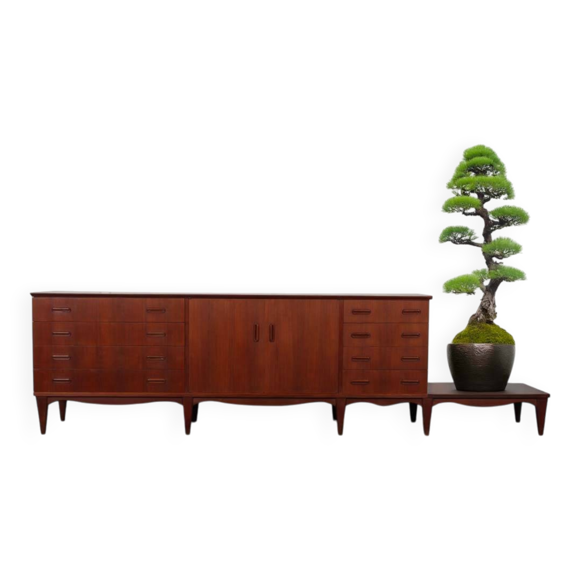 Grande enfilade vintage en bois des années 1960