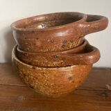 3 stoneware bowls