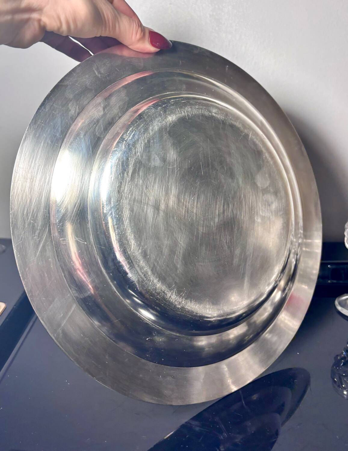 Cabaret set Baccarat 8 glasses and silver plated tray