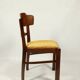 Chaise Art Déco des années 1940, chaise de cabinet Jacquard couleur or jaune tissu tapisserie d'ameublement géométrique Resto