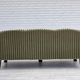1950s, 3-seater Danish sofa, green furniture velour, teak wood.