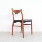 Teak and leather chairs by Arne Wahl Iversen for Glyngøre Stolefabrik, 1960