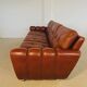 Retro vintage Danish 3 person Svend Skipper sofa in chestnut brown leather