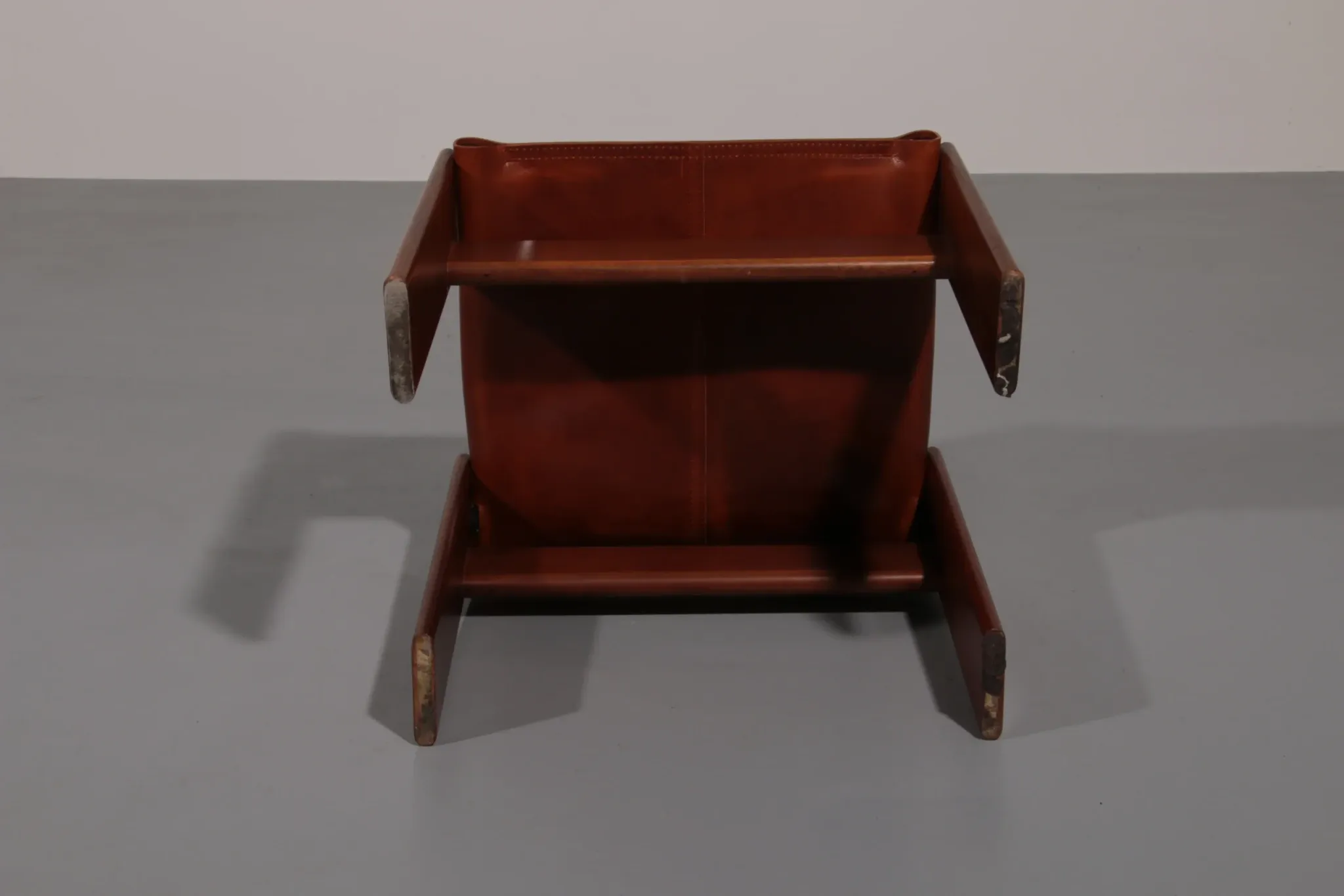 Tobia & Afra Scarpa 'Monk' chairs – walnut & cognac saddle leather