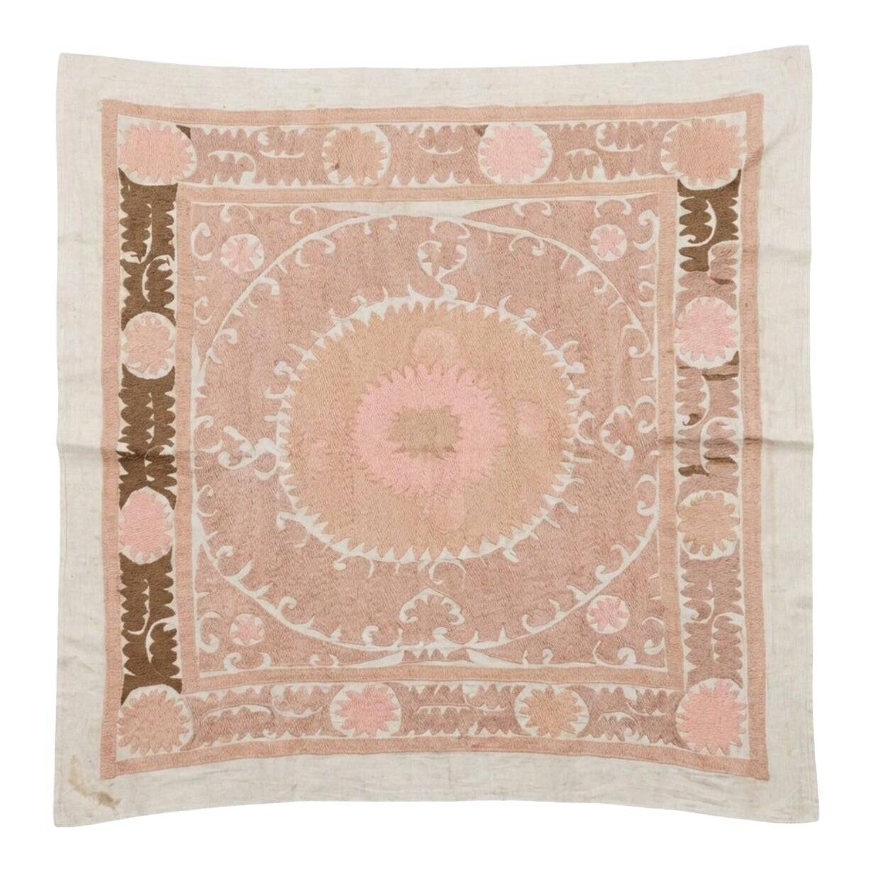 Vintage hand-embroidered tribal tapestry 132x137 cm