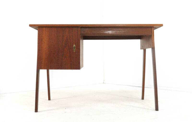 Bureau en teck du milieu du siècle « Hellendoorn » - design vintage hollandais