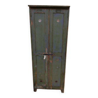 Vintage wooden cloakroom,