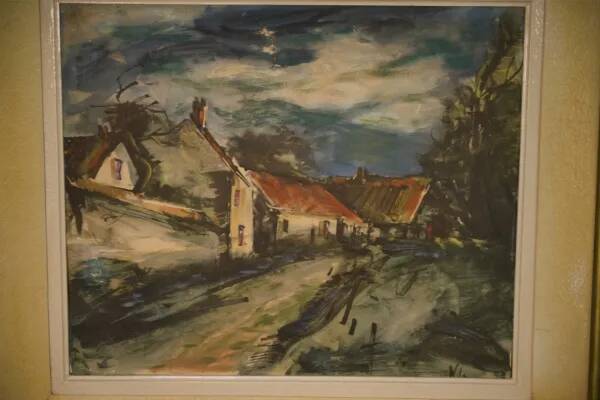 Painting The Village Lane reproduction 1960’s