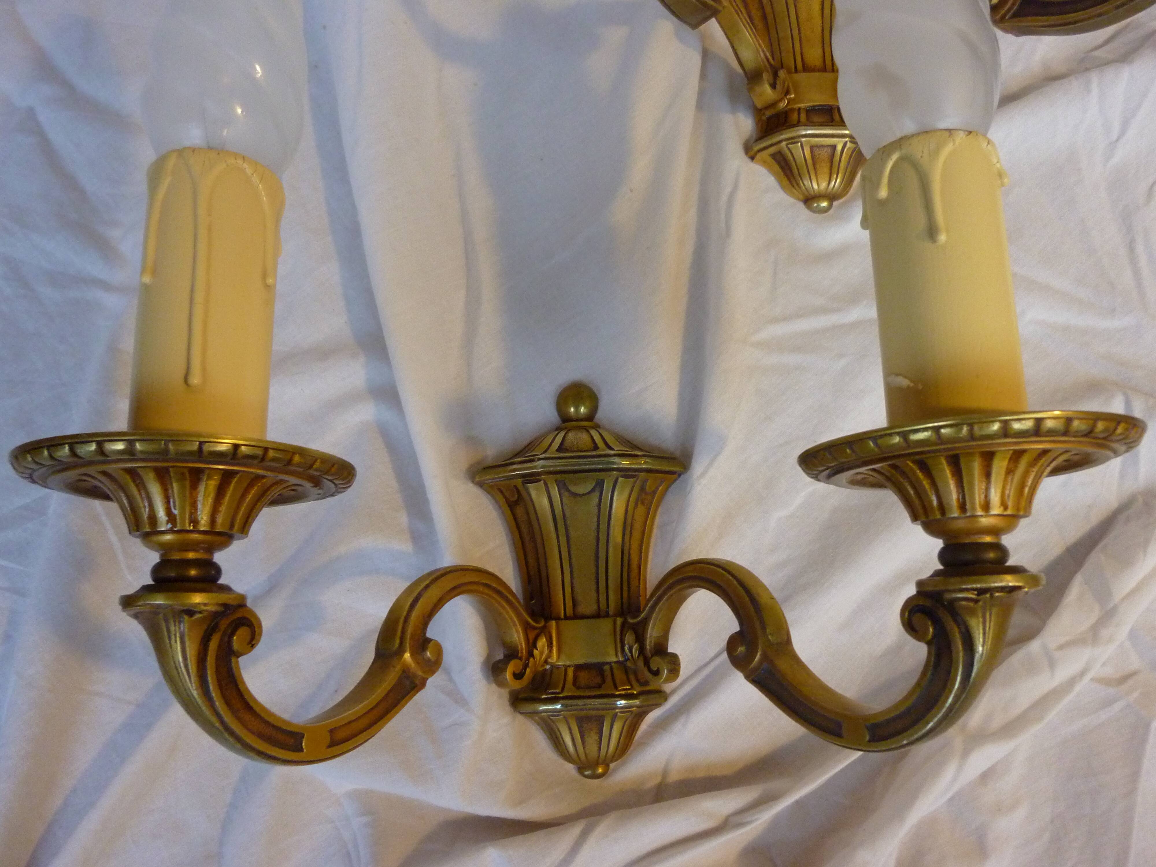 Two sconces Lucien Gau in bronze