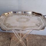 Silver metal tray 57 cm early 20th rectangle