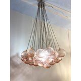 Contemporary Pink “Ballotton” Murano Glass Spheres Chandelier by SimoEng