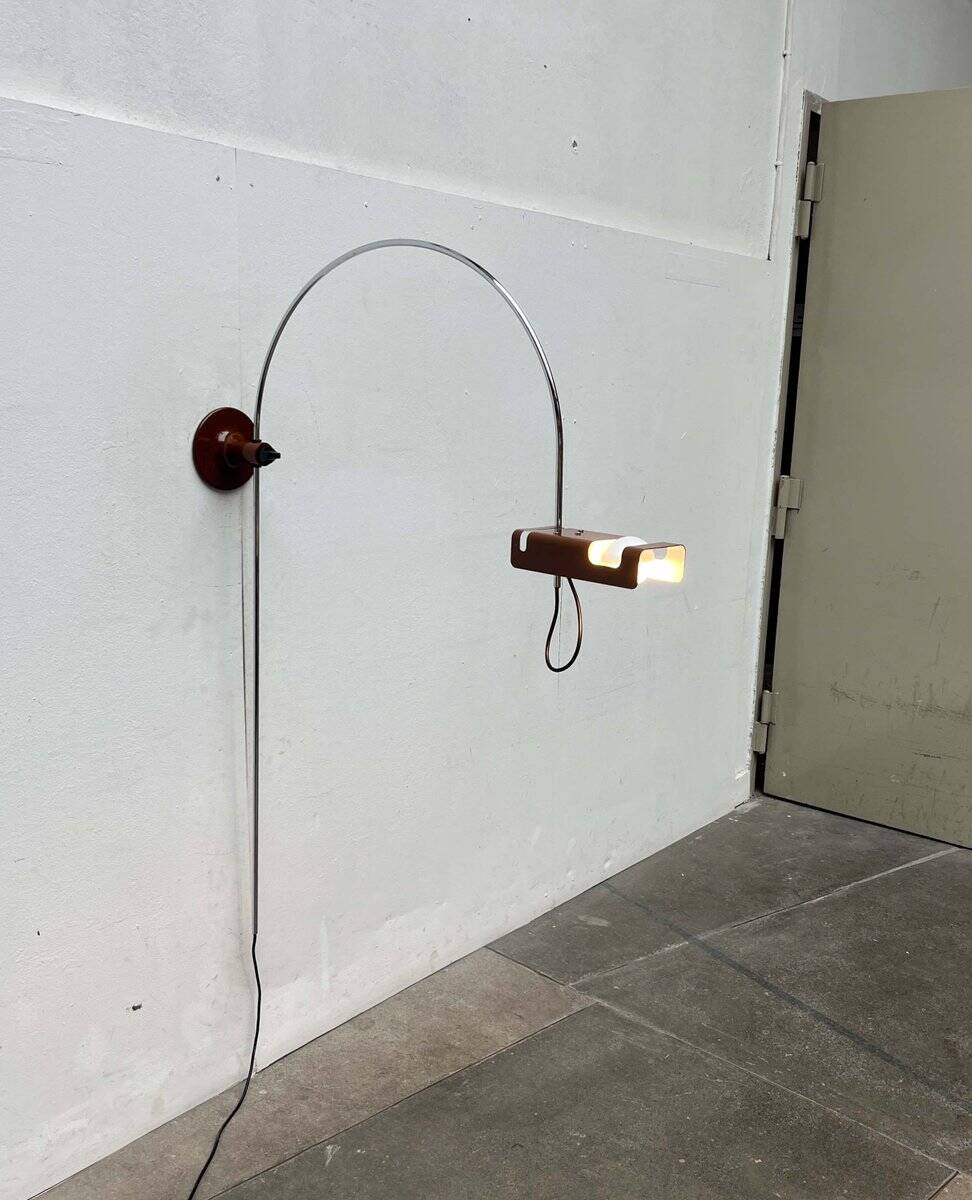 Mid-Century Modern Italian Space Arc Spider Wall Lamp by Joe Colombo for Oluce, 1960s