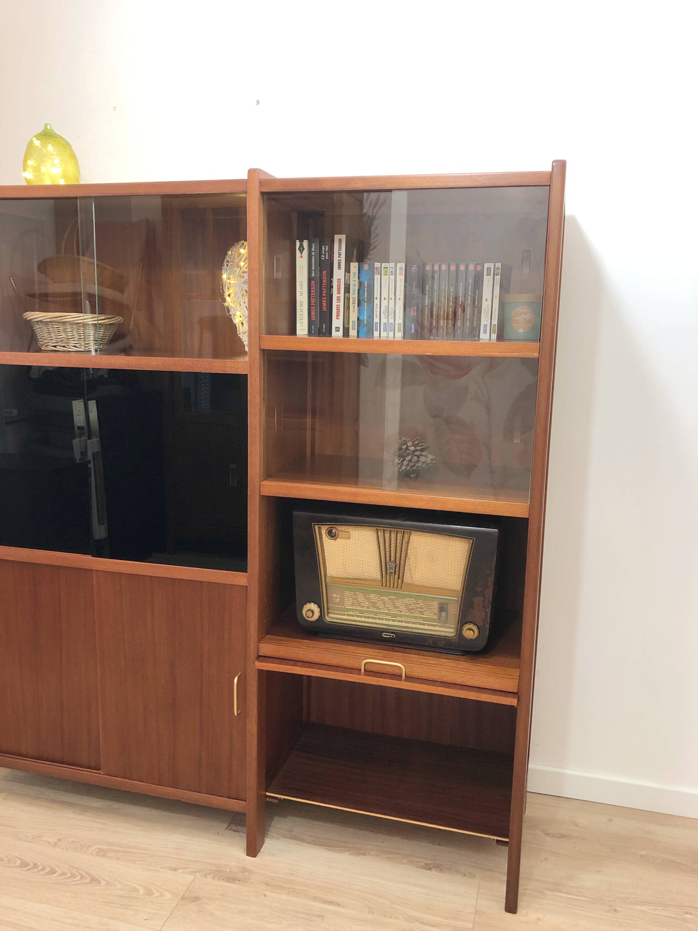 1970s teak bookcase