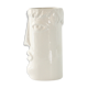 White glazed ceramic vase with face
